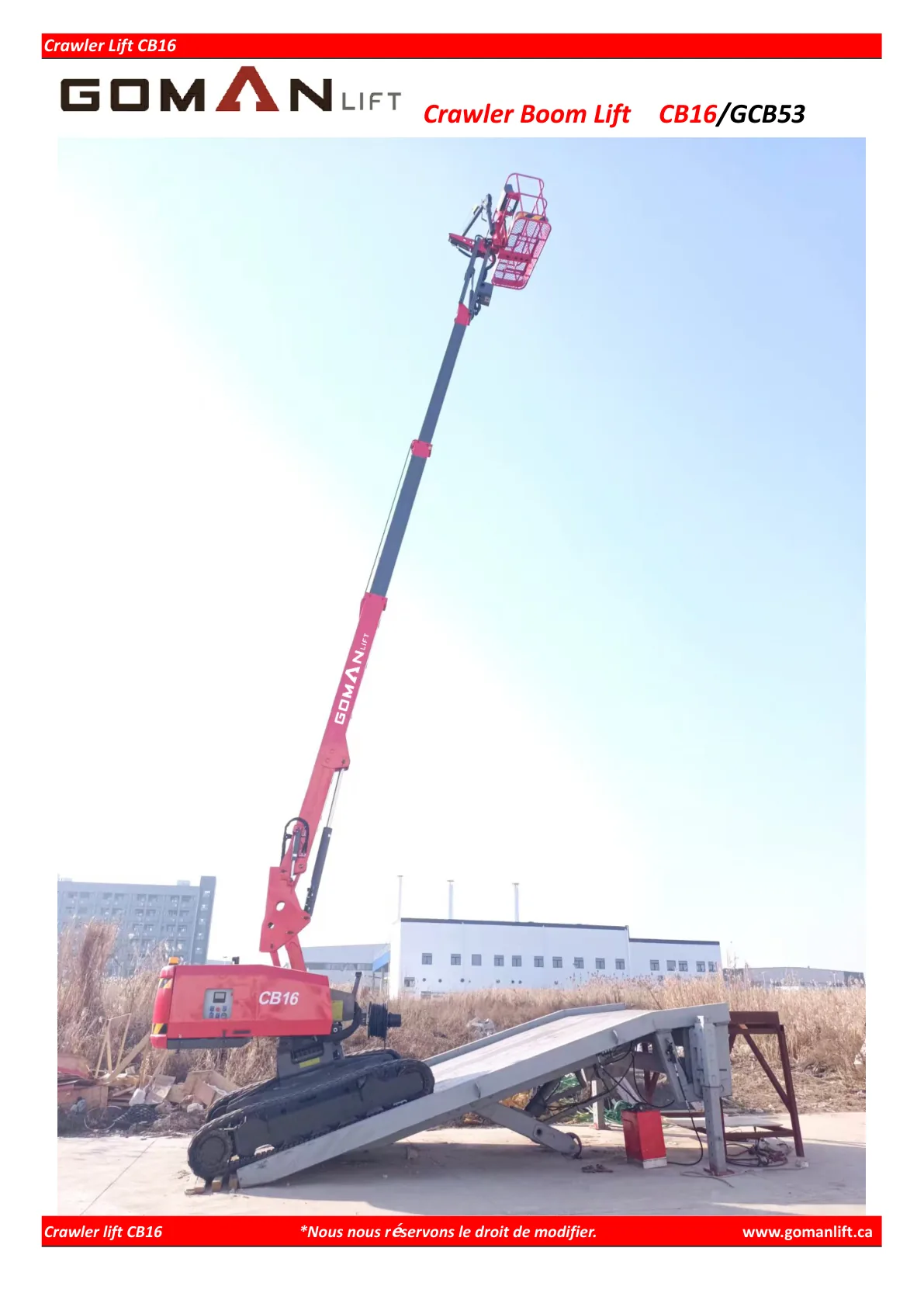 TRACK BOOM LIFT_CB16/CB5232 — 1/2